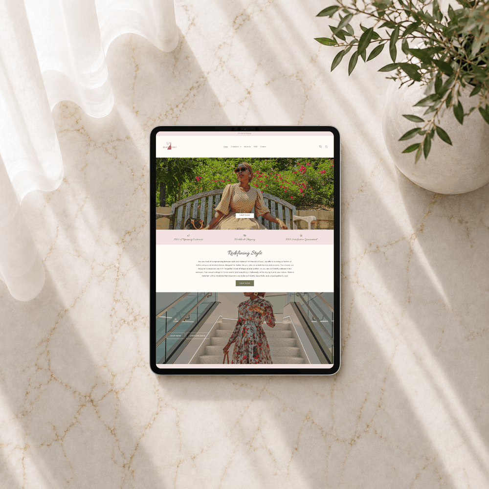 modestwear clothing brand shopify web design