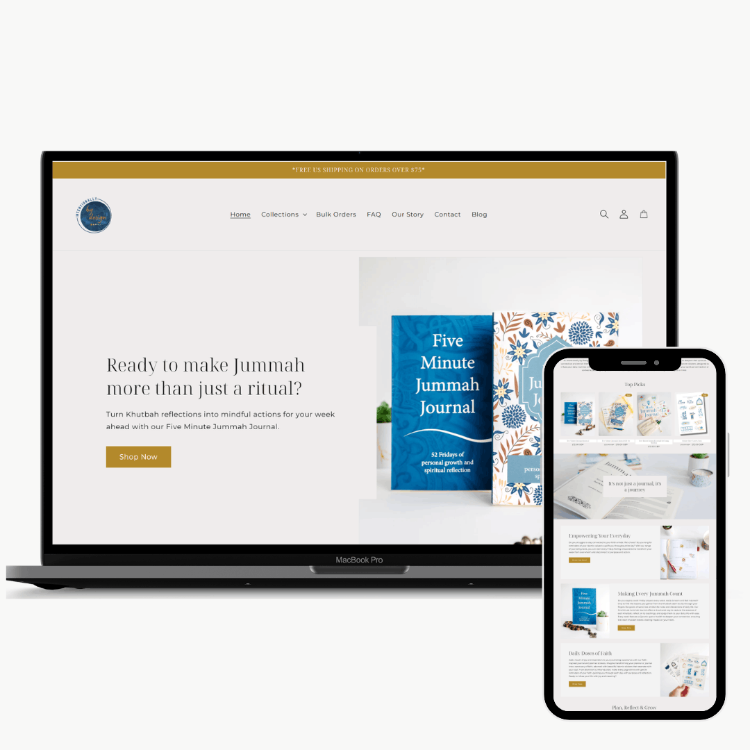 Islamic journals homepage web design and mobile