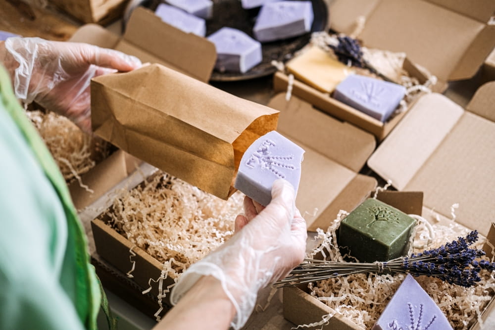 founder of ethical beauty brand packing orders